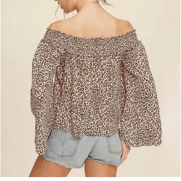 NWT Free People FP Movement Animal Print Boho Top - Picture 3 of 14